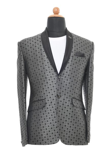 Blazer & Coats Polyester Party Wear Regular fit Single Breasted Designer Printed Regular Coat La Scoot